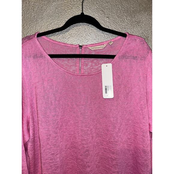 Soft Surroundings Audley Full Back Exposed Zipper Fuchsia Pink Long Jacket - Picture 2 of 8